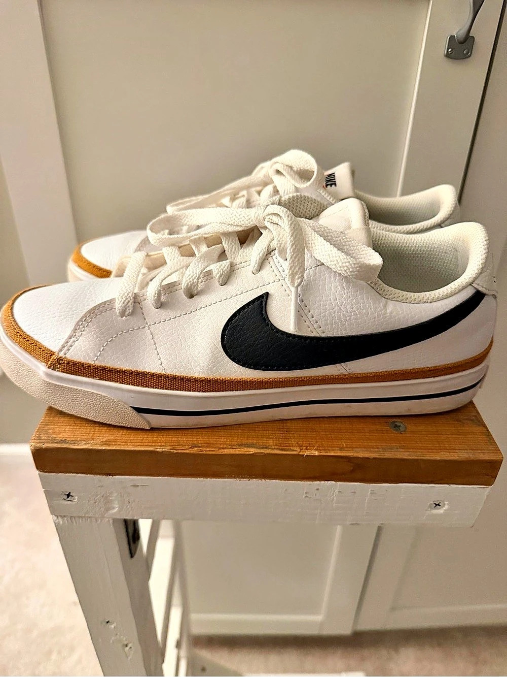 Nike Court Legacy Next Nature White Desert Ochre Black & Black Sneakers